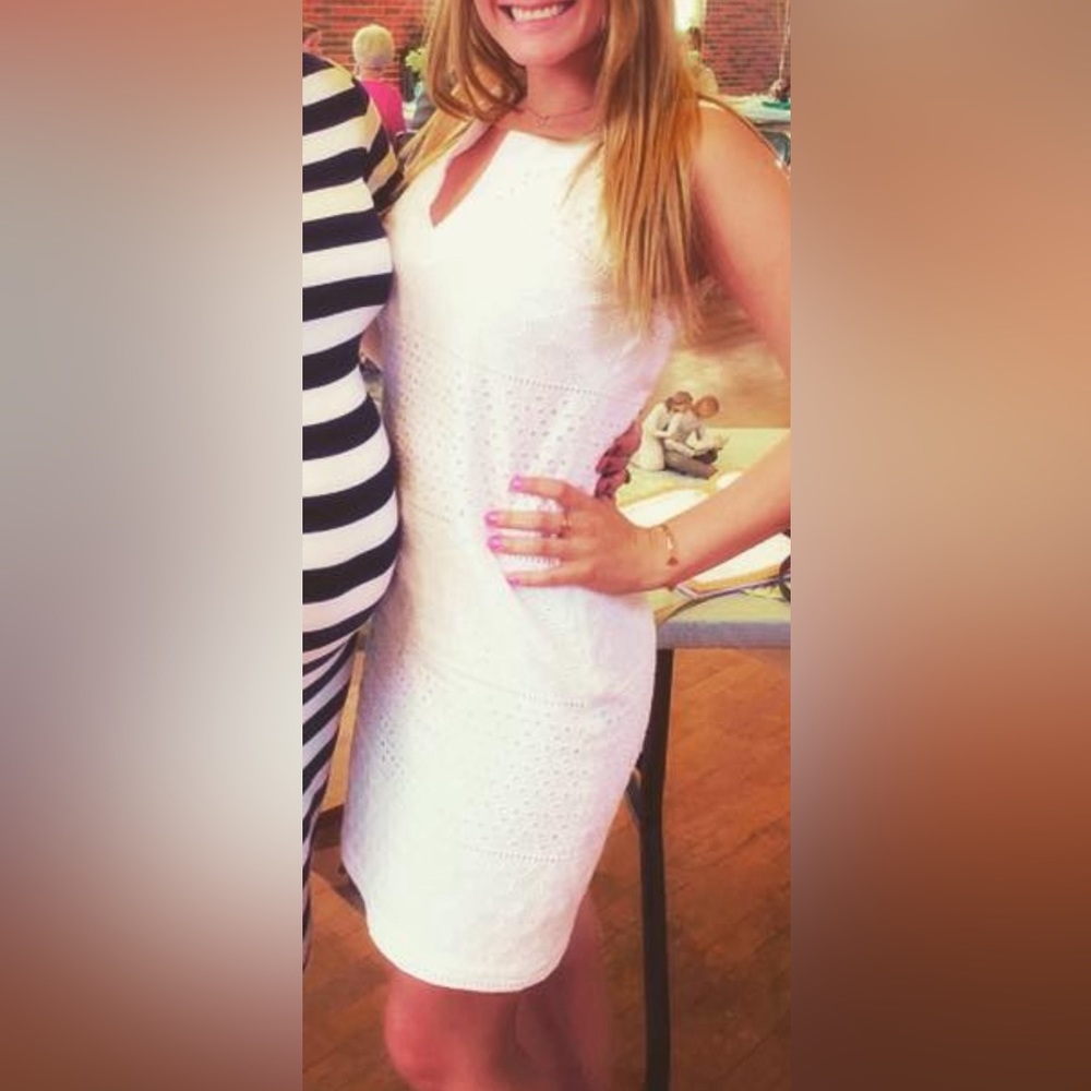Banana Republic White Eyelet Summer Dress Size 2